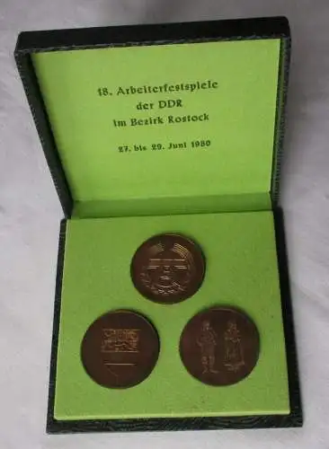 Medaille 18. Arbeiterfestspiele der DDR Bezirk Rostock 1980 FDGB (143962)