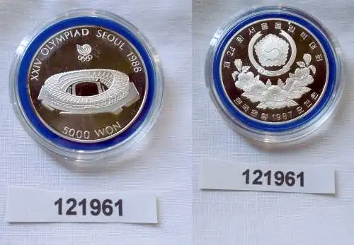 5000 Won Silber Münze Korea Olympiade 1988 Seoul 1987 (121961)