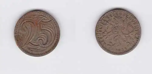 25 Heller Nickel Münze CSSR Tschechoslowakei 1933 (119818)