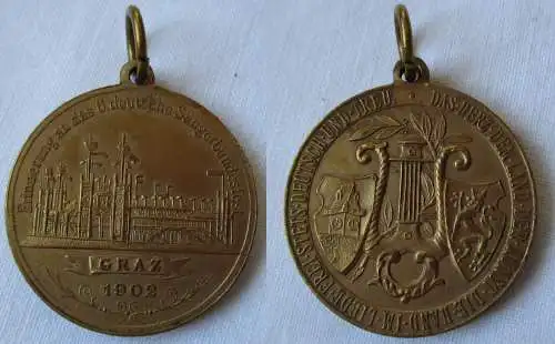 Seltene Medaille Erinnerung an das 6. deutsche Sängerbundfest Graz 1902 (125165)