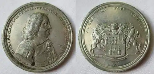 alte Zinn Medaille Agere et Pati Fortia Henr.Groulart um 1850 (142110)