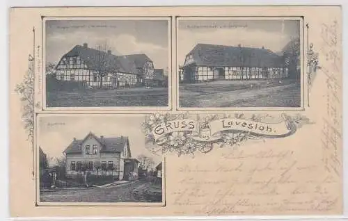 08742 Mehrbild Ak Gruß aus Lavesloh Gastwirtschaft und Apotheke 1903