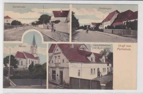 70442 Mehrbild Ak Gruß aus Fuchshain Geschäftshaus, Dorfstraße usw. um 1910