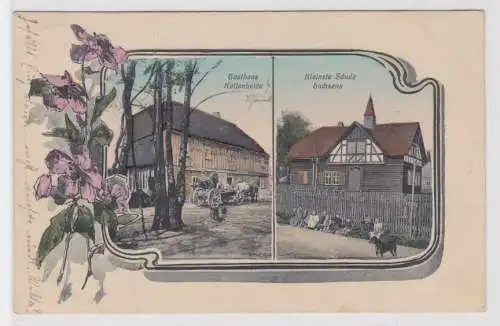 22059 Mehrbild Ak Gasthaus Kottenheide, kleinste Schule Sachsens 1910