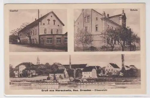 43037 Mehrbild Ak Gruß aus Merschwitz Merschwitz Gasthof, Schule usw. 1933