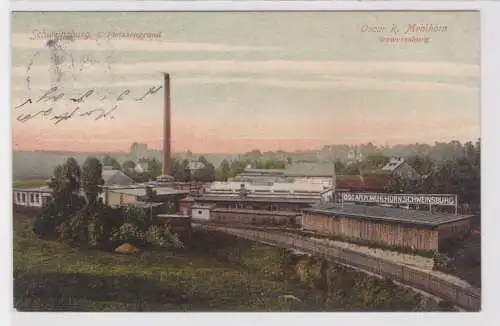 19278 Ak Schweinsburg im Pleissengrund Fabrik Oscar R.Mehlhorn 1918