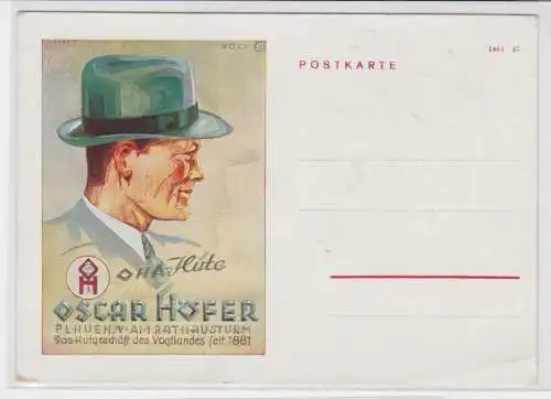 97447 Reklame Ak Plauen i.V. OHA Hüte Oscar Höfer um 1930