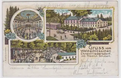 78474 Ak Lithographie Gruß vom Waldschlößchen Ehrenfriedersdorf 1906