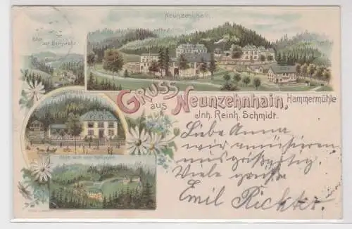 15857 Ak Lithographie Gruß aus Neunzehnhain Hammermühle 1899