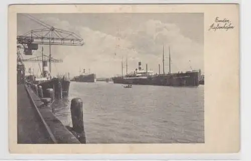 83925 Ak Emden Außenhafen mit Schiffen 1936