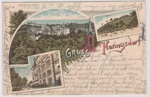 45990 Ak Lithographie Gruß aus Heringsdorf Seeschloß usw. 1903