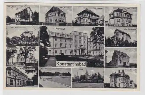 29568 AK Konstantinsbad Konstantinovy Lázně - Villas, Strandbad, Kirche 1940