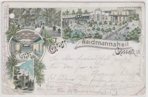 37471 Lithographie Ak Gruss vom Waidmannsheil Gößnitz 1900