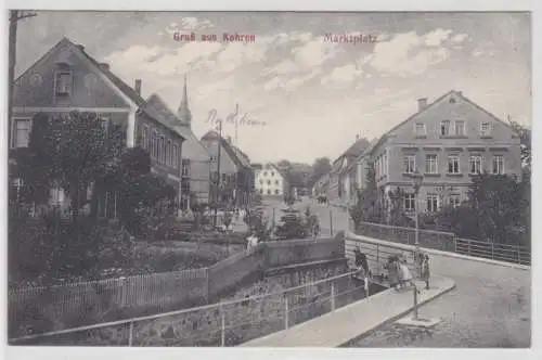 33080 Ak Gruss aus Kohren - Marktplatz 1919