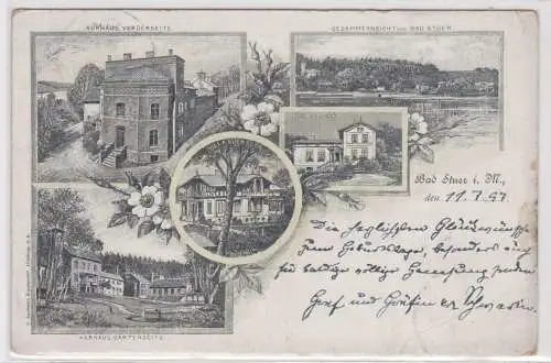 11145 Ak Lithographie Gruß aus Bad Stuer in Mecklenburg 1897