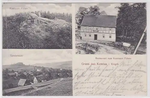54369 Mehrbild Ak Gruß aus Kemtau im Erzgebirge Restaurant usw. 1912