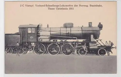 38628 Ak Schnellzuglokomotive der Norwegischen Staatsbahn Thune Christiania 1911
