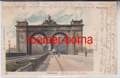 76373 Ak Mannheim Rheinbrücke 1901