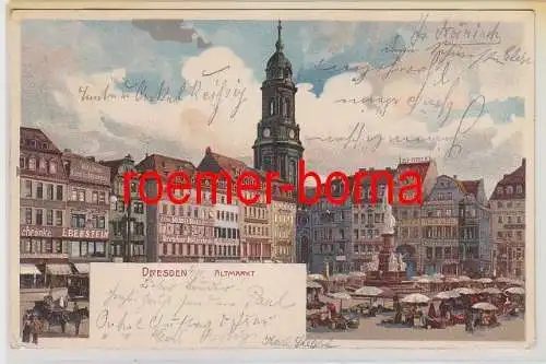 78089 Ak Dresden Altmarkt mit Möbelhaus u.a. Geschäften 1903