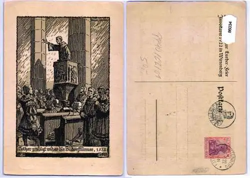 86034 DR Ganzsachen Postkarte PP90/C2/01 Luther Feier Wittenberg 1922