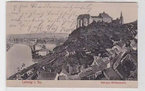 17738 Präge Relief Ak Leisnig Schloß Mildenstein 1910
