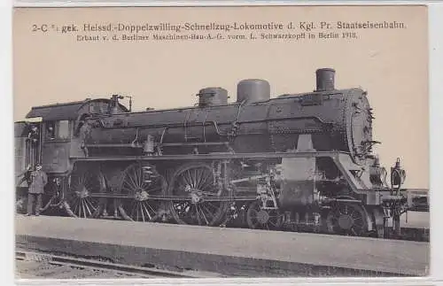 38858 Ak Lokomotive der kgl.Pr.Staatseisenbahn Berliner Maschinen Bau A.G. 1913
