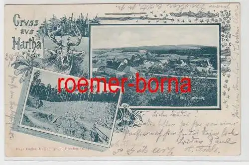 77632 Mehrbild Ak Gruß aus Hartha Basaltbruch, Totalansicht 1902