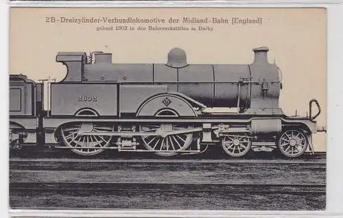 81287 Ak Lokomotive der Midland Bahn England Bahnwerkstätten in Derby 1902