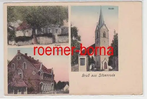 76328 Mehrbild Ak Gruß aus Sitzenroda Pfarre, Kirche, Schule um 1920