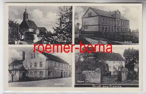 76217 Mehrbild Ak Gruß aus Kiebitz Kirche, Schule, Gasthof, Pfarre um 1940