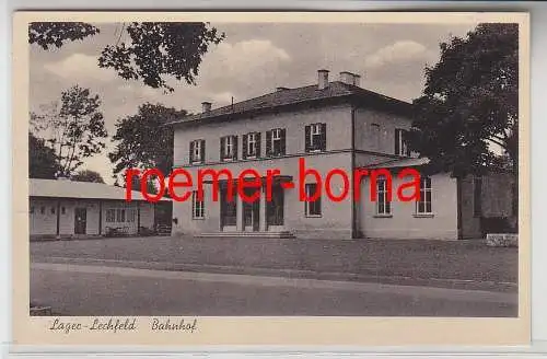 76177 Ak Lager Lechfeld Bahnhof um 1940