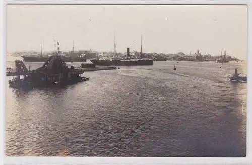 71730 Foto Ak Beginn des Suezkanals bei Port Said Ägypten 21.6.1914