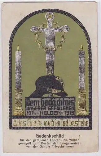 83279 AK Gedenkschild für die Kriegsgefallenen / Helden aus der Zeit 1914-1918