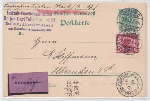 96205 DR Ganzsachen Postkarte P36 Auskunfts-Vermittlungsinstitut Maier Berlin
