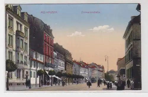 91758 Ak Mülhausen im Elsass Colmarerstrasse um 1910