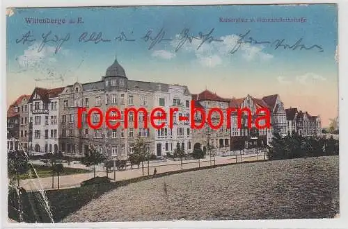 76923 Ak Wittenberge an der Elbe Kaiserplatz und Hohenzollernstrasse 1917