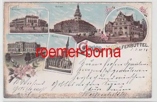 72624 Ak Lithographie Gruss aus Wolfenbüttel 1896