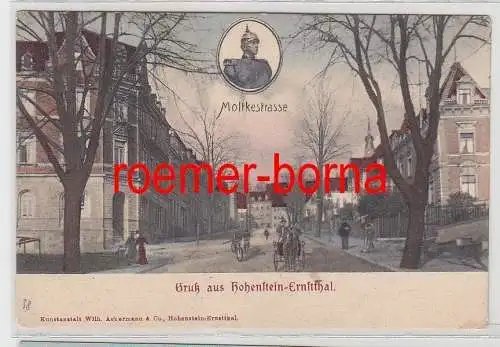 75225 Ak Gruß aus Hohenstein Ernstthal Moltkestrasse um 1910
