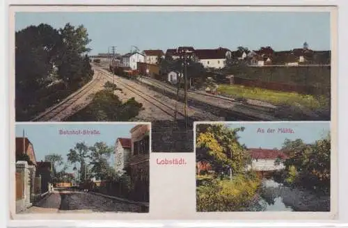 95584 Mehrbild Ak Lobstädt Bahnhofstrasse, an der Mühle 1914