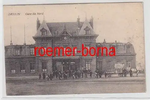 75866 Ak Denain La Gare du Nord Bahnhof 1915