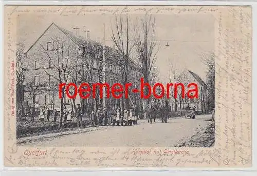75233 Ak Querfurt Hospital mit Geistkirche um 1910