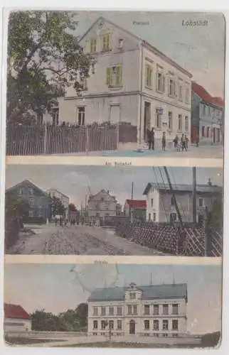 95451 Mehrbild Ak Lobstädt Postamt, am Bahnhof, Schule um 1910