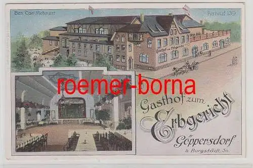 75347 Mehrbild Ak Gasthof zum Erbgericht Göppersdorf bei Burgstädt um 1910