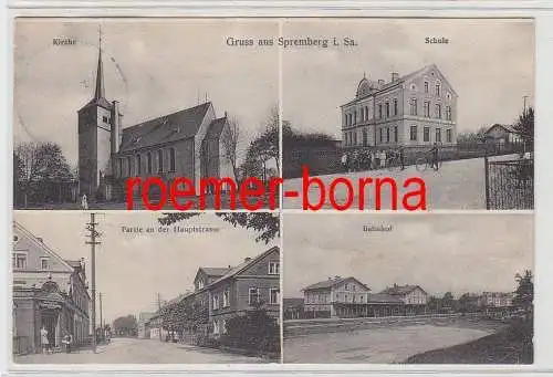 75695 Mehrbild Ak Gruss aus Spremberg i.Sa. Bahnhof usw. um 1920