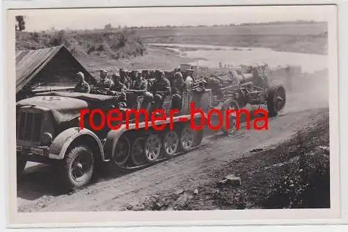 74248 Ak Schwere mot. Artillerie auf dem Vormarsch Russland 1941