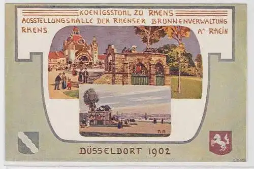 02423 Künstler Ak Düsseldorf Ausstellung 1902 Königstuhl zu Rhens