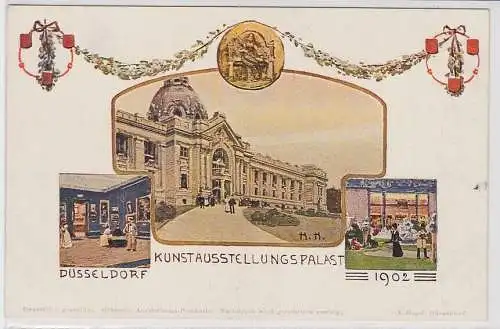 41786 Künstler Ak Düsseldorf Ausstellung 1902 Kunstausstellungspalast