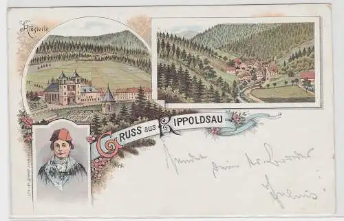 64196 Lithographie Ak Gruss aus Rippoldsau - Klösterle um 1900