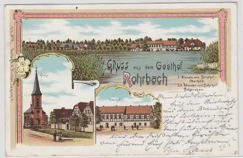 07689 Ak Lithographie Gruß aus dem Gasthof Rohrbach 1903