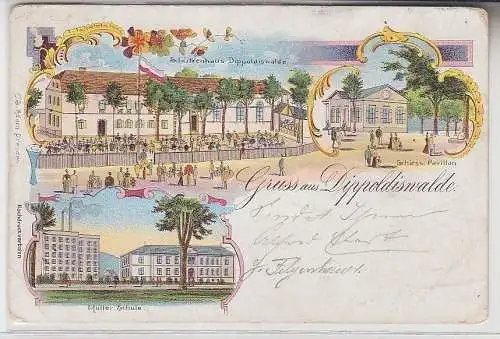 69062 Ak Lithographie Gruß aus Dippoldiswalde Schützenhaus 1909
